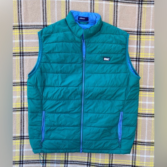 johnnie-O Other - Johnnie-O Green and Blue Zipper Front Puffer Vest